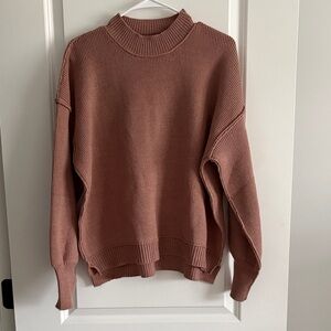 Tea n Rose Brown Mock Neck Sweater